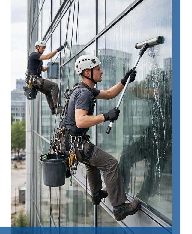 Мойка витражей альпинистами в Красном Сулине от 714 р. под ключ|ВЫСОТНИК-Крл