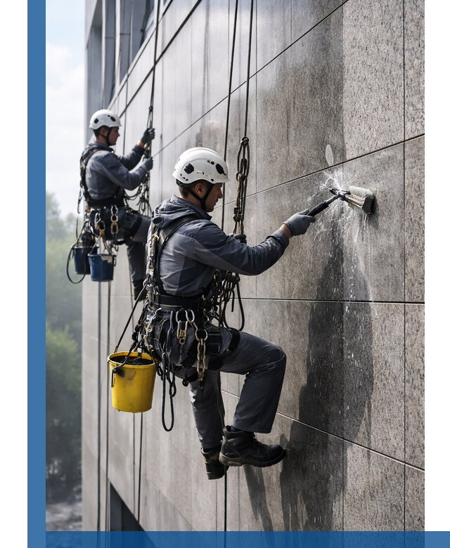 Профессиональная мойка фасада из керамогранита в Красном Сулине