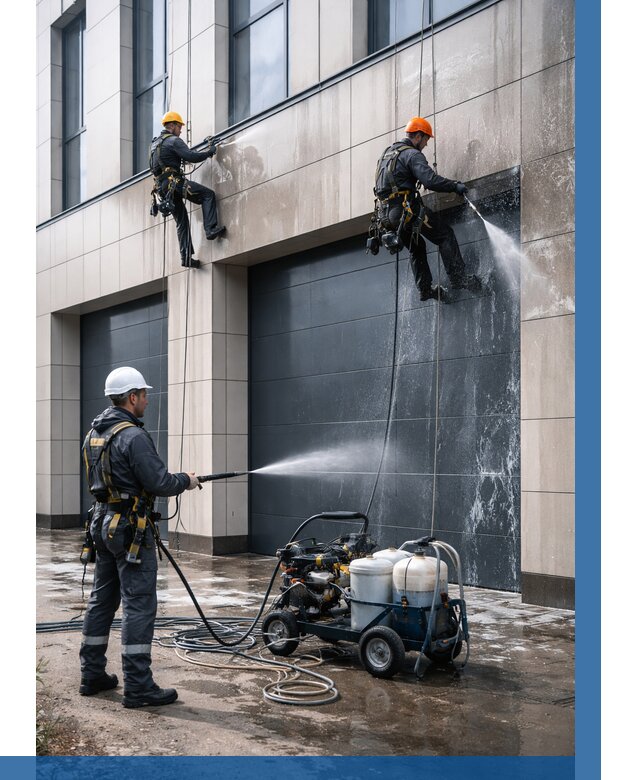 Послестроительная мойка фасада в Красном Сулине от 306 р. | ВЫСОТНИК-Крл