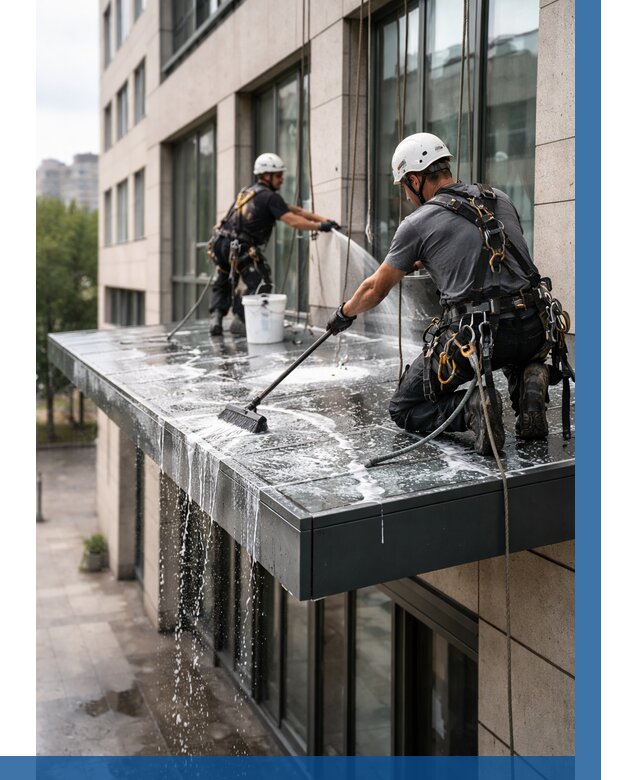 Мойка козырьков и навесов в Красном Сулине от 3572 р. | ВЫСОТНИК-Крл