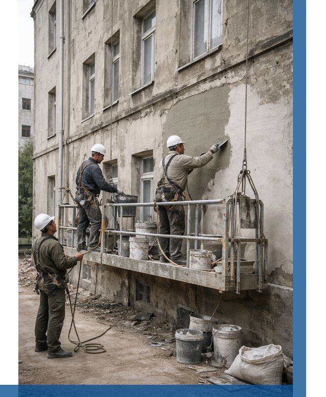 Капитальный ремонт фасада в Красном Сулине от 4287 р. | ВЫСОТНИК-Крл