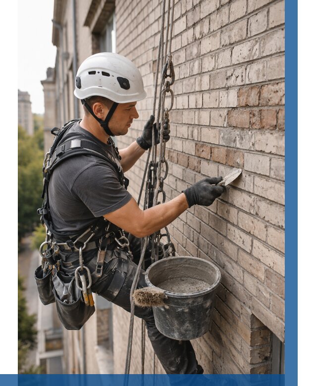 Ремонт кирпичной кладки фасада в Красном Сулине от 1837 р. | ВЫСОТНИК-Крл