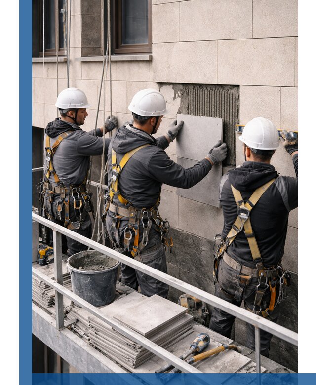 Ремонт облицовки фасада плиткой в Красном Сулине с гарантией