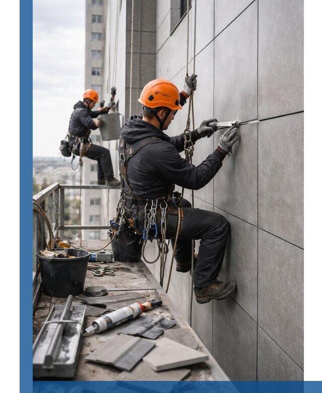 Профессиональный ремонт фасада из керамогранита в Красном Сулине