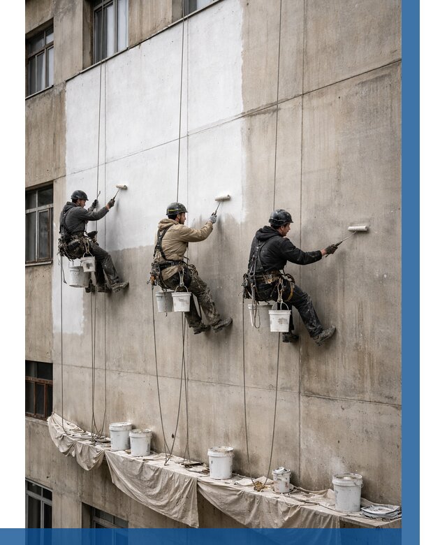 Покраска бетонного фасада в Красном Сулине от 357 р за м2 | ВЫСОТНИК-Крл