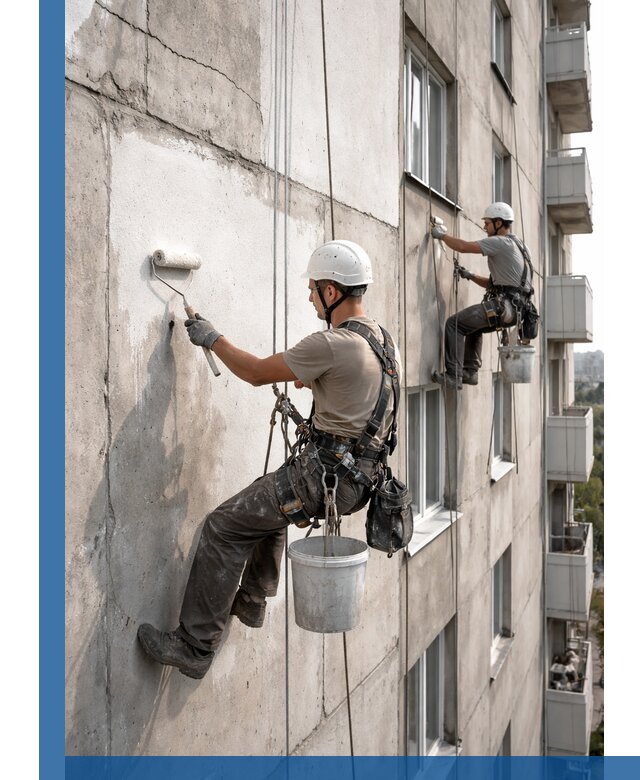 Покраска бетонного фасада в Красном Сулине для жилых и промышленных объектов