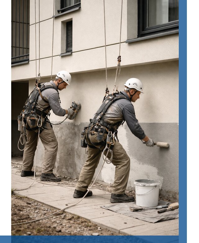 Окраска цоколя здания в Красном Сулине от 459 р. под ключ | ВЫСОТНИК-Крл