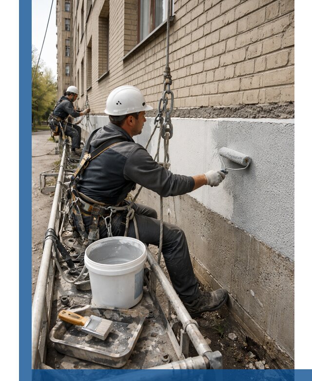 Окраска цоколя здания в Красном Сулине профессионально и надежно