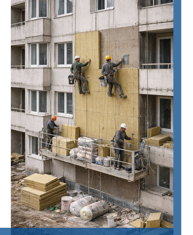 Утепление фасада минватой в Красном Сулине от 1531 р. | ВЫСОТНИК-Крл