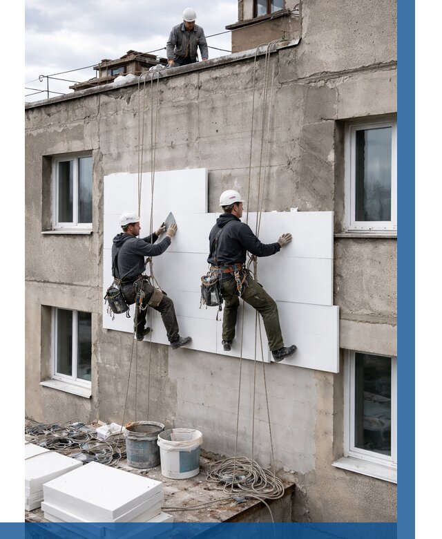 Утепление фасада пенополистиролом в Красном Сулине от 1837 р. | ВЫСОТНИК-Крл