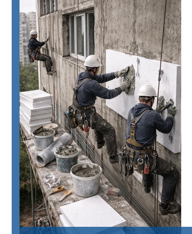 Утепление фасада пенополистиролом в Красном Сулине под ключ