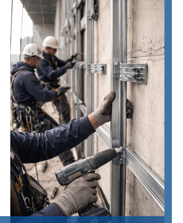 Монтаж подсистемы вентфасада в Красном Сулине от 868 р. | ВЫСОТНИК-Крл