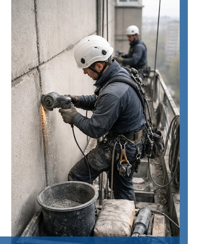 Штробление межпанельных швов в Красном Сулине от 1225 р. | ВЫСОТНИК-Крл