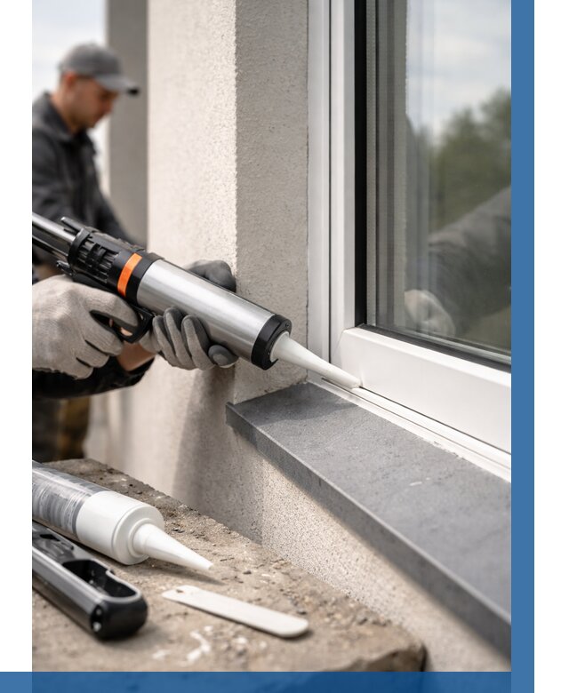 Герметизация монтажных швов окон в Красном Сулине от 663 р. | ВЫСОТНИК-Крл