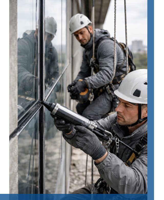 Герметизация витражных швов в Красном Сулине от 663 р. | ВЫСОТНИК-Крл