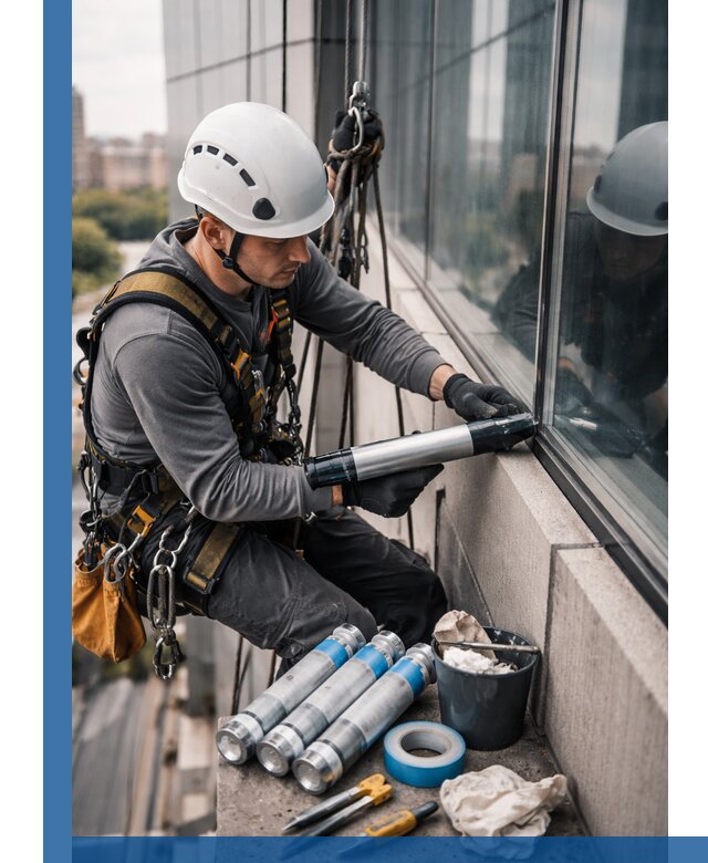Герметизация стыков витража в Красном Сулине для герметичных фасадов