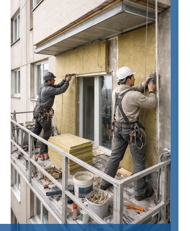 Утепление балкона снаружи в Красном Сулине от 1633 р. под ключ ВЫСОТНИК-Крл