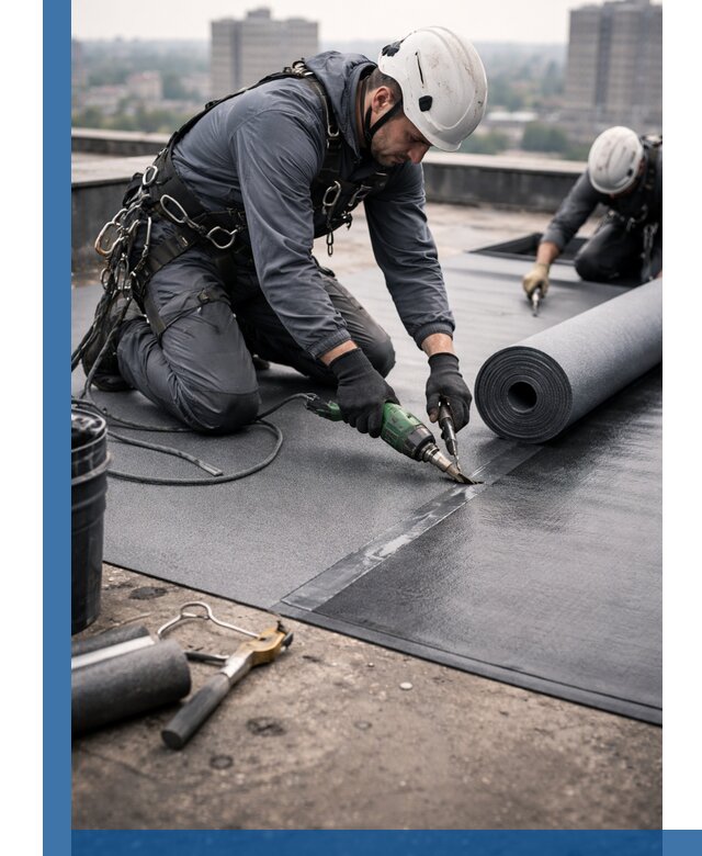 Ремонт мягкой кровли в Красном Сулине с выездом промальпинистов