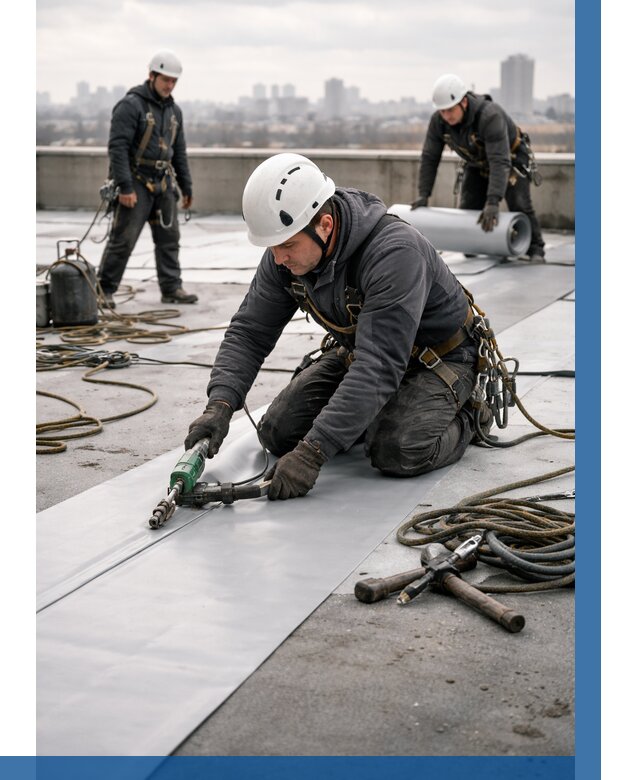 Ремонт мембранной кровли в Красном Сулине от 1837 р./м2 | ВЫСОТНИК-Крл