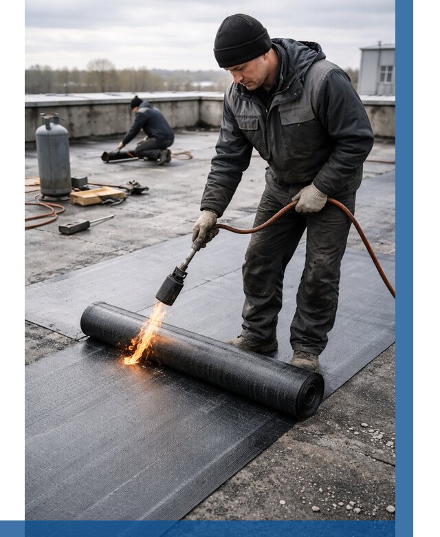 Ремонт наплавляемой кровли в Красном Сулине от 714 р. | ВЫСОТНИК-Крл