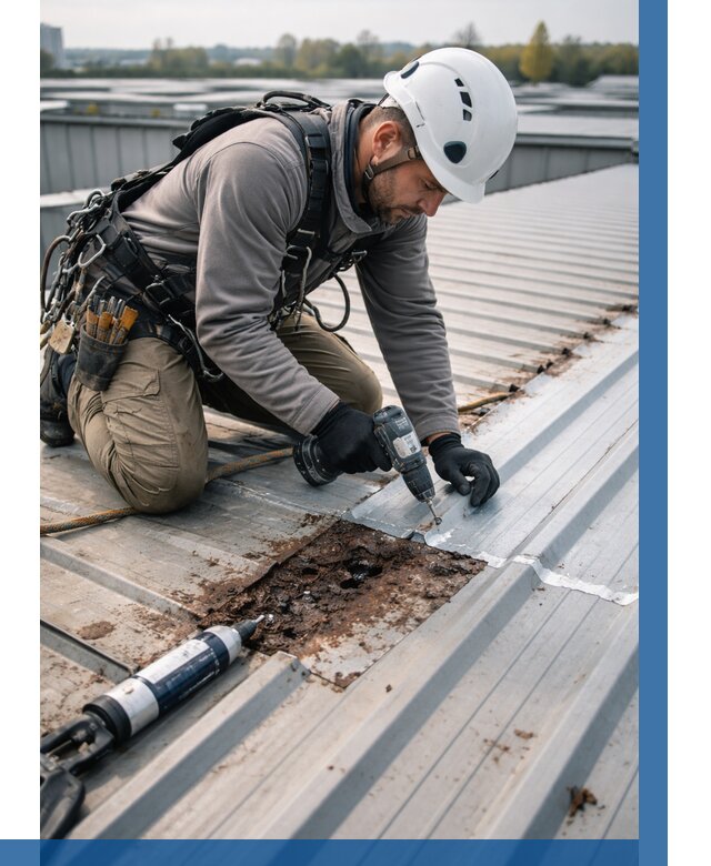 Ремонт профнастила на кровле в Красном Сулине от 714 р. | ВЫСОТНИК-Крл