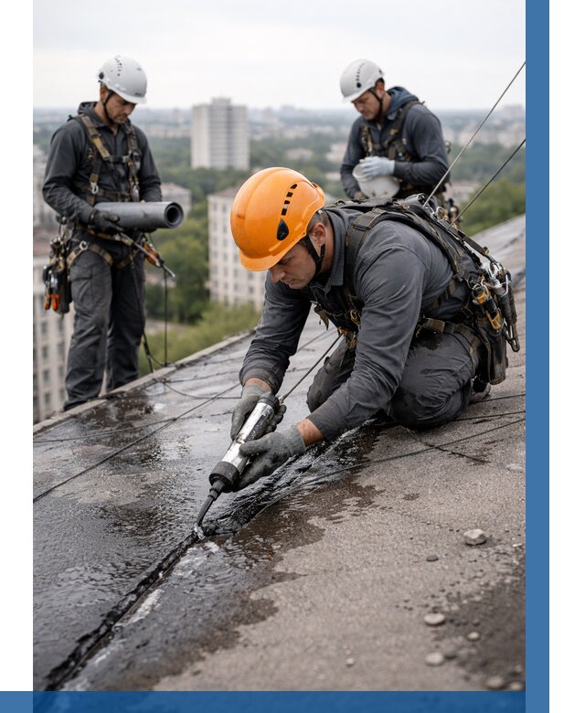 Устранение протечек кровли в Красном Сулине от 12247 р. | ВЫСОТНИК-Крл