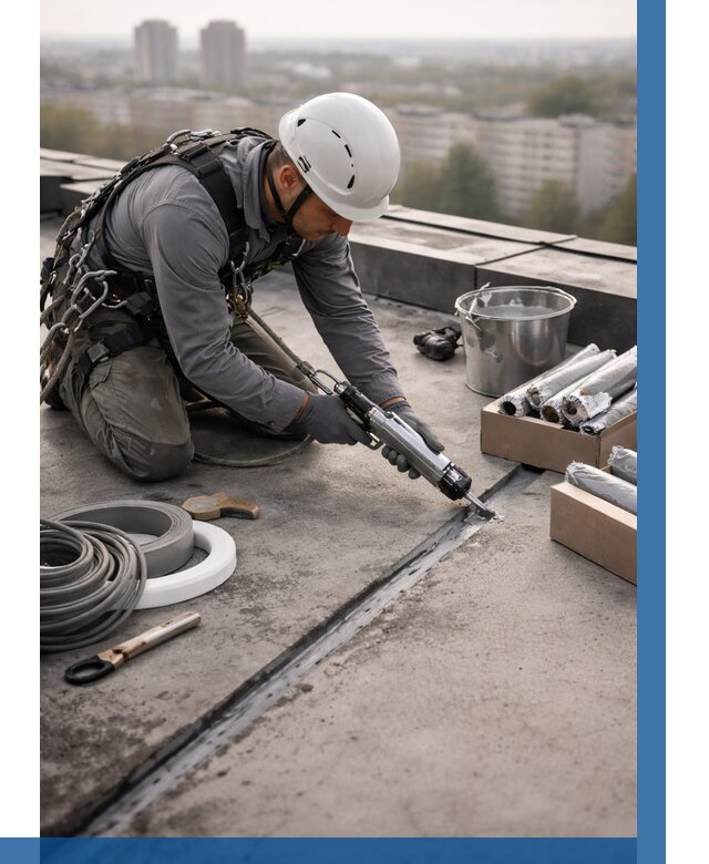 Герметизация швов кровли в Красном Сулине от 459 р./м2 | ВЫСОТНИК-Крл