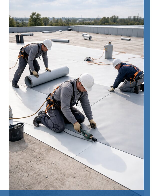 Монтаж мембранной кровли под ключ в Красном Сулине от 1225 р. | ВЫСОТНИК-Крл