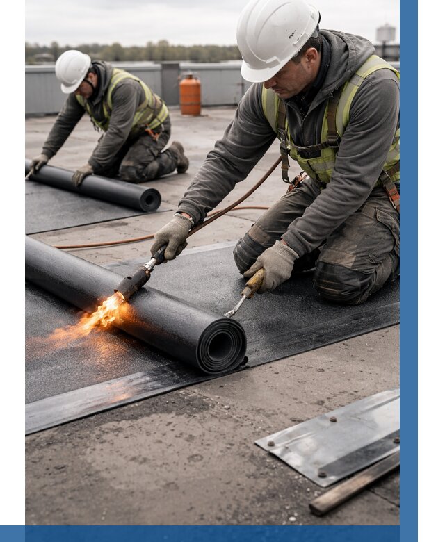 Монтаж наплавляемой кровли в Красном Сулине от 868 р. — ВЫСОТНИК-Крл