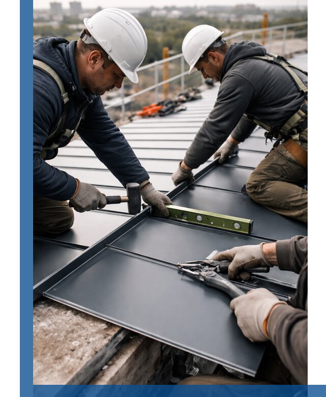 Монтаж фальцевой кровли в Красном Сулине для промышленных зданий