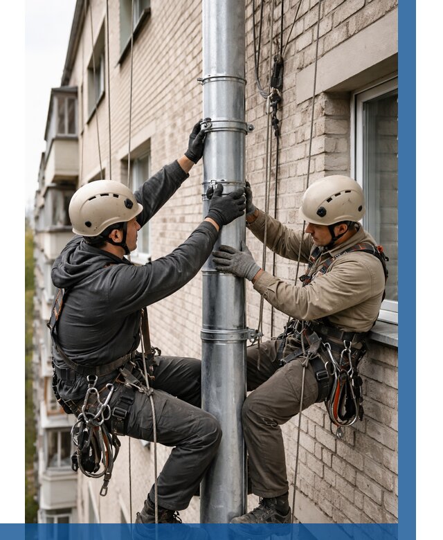 Замена водосточных труб в Красном Сулине от 6634 р. | ВЫСОТНИК-Крл