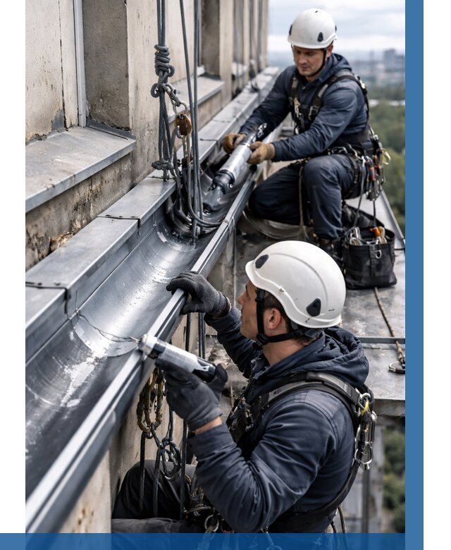 Ремонт водосточных желобов в Красном Сулине от 6634 р. | ВЫСОТНИК-Крл