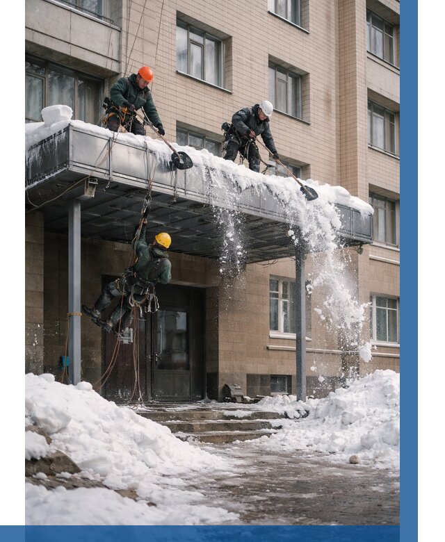 Очистка козырьков от снега в Красном Сулине от 3572 р. | ВЫСОТНИК-Крл