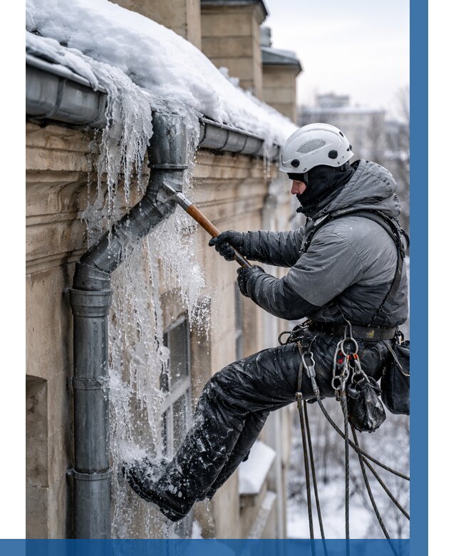 Очистка водостоков от льда в Красном Сулине от 3572 р. | ВЫСОТНИК-Крл