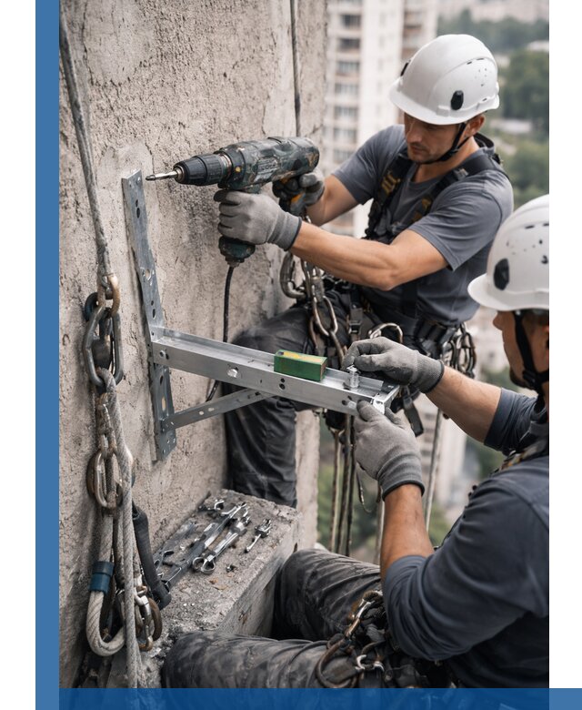 Установка кронштейнов кондиционера и крепежа в Красном Сулине