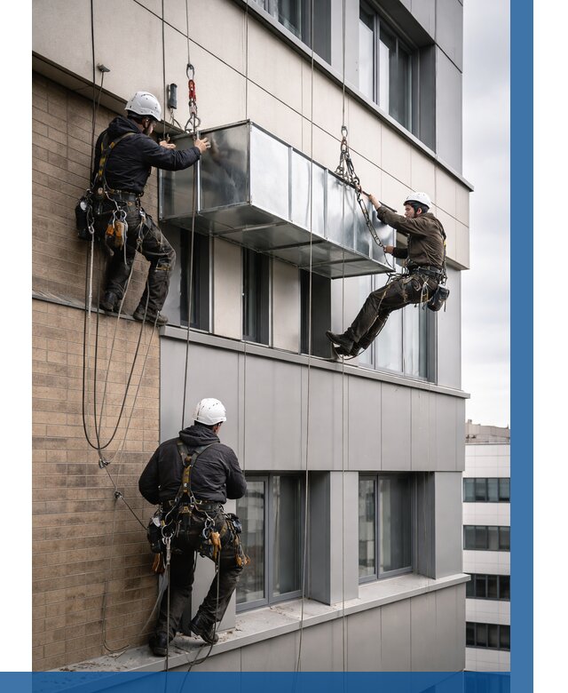 Монтаж воздуховодов на фасаде в Красном Сулине от 1531 р. | ВЫСОТНИК-Крл