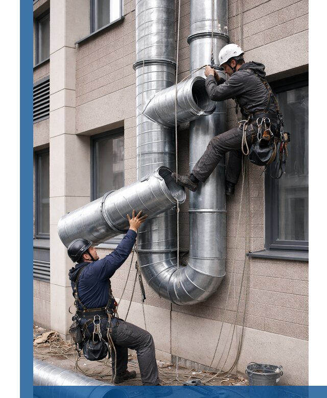 Монтаж фасадных воздуховодов в Красном Сулине с герметизацией и крепежом