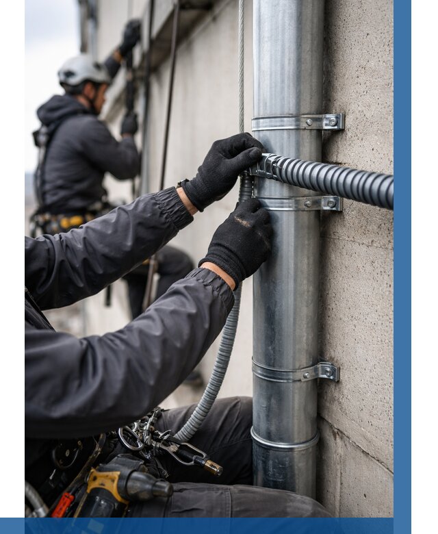 Монтаж гофры для кабеля в Красном Сулине от 306 р. | ВЫСОТНИК-Крл