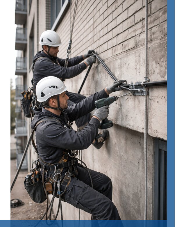 Крепление кабеля на фасаде в Красном Сулине от 357 р. | ВЫСОТНИК-Крл