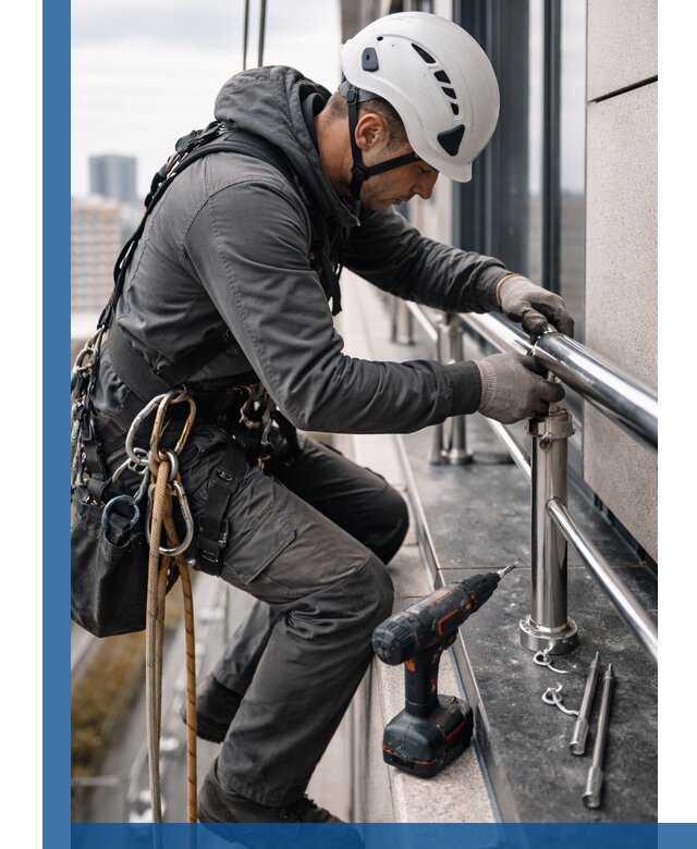 Монтаж ограждений на высоте в Красном Сулине для зданий и конструкций