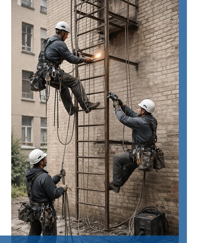 Ремонт пожарной лестницы в Красном Сулине от 7655 р. | ВЫСОТНИК-Крл