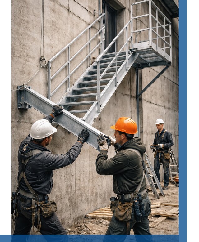 Монтаж металлических лестниц в Красном Сулине от 15309 р. | ВЫСОТНИК-Крл