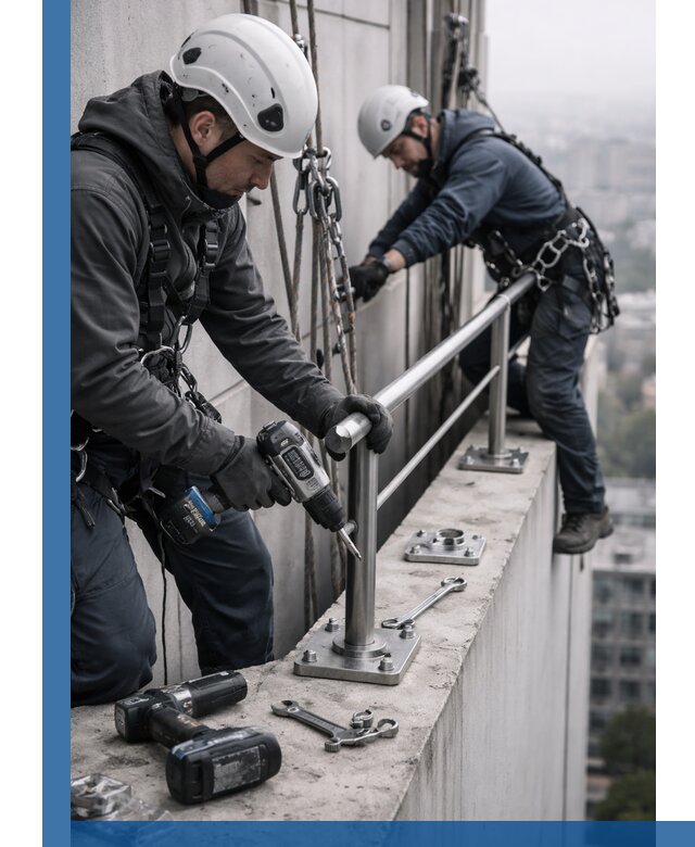 Монтаж перил на высоте в Красном Сулине для жилых и промобъектов