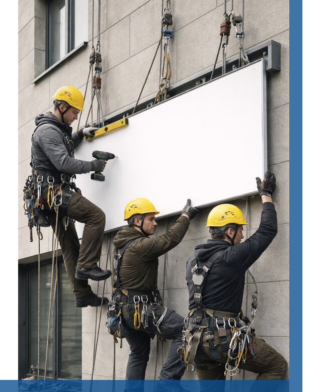 Монтаж рекламной вывески в Красном Сулине от 8165 р. | ВЫСОТНИК-Крл