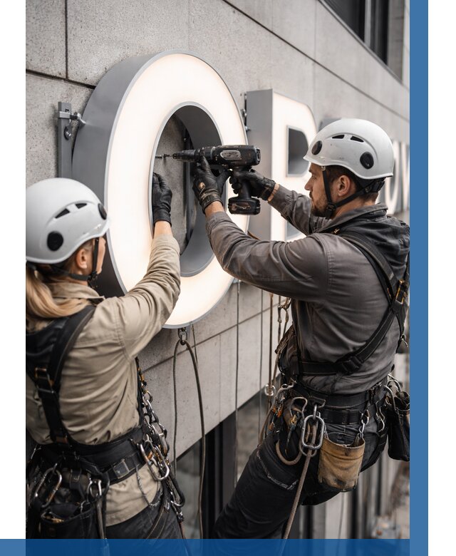 Монтаж световых букв в Красном Сулине от 3062 р. под ключ ВЫСОТНИК-Крл