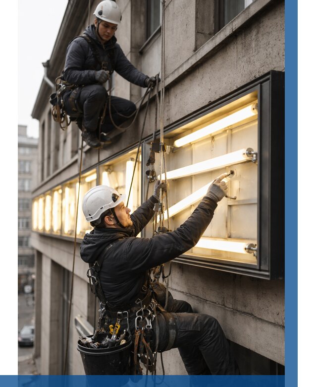 Замена ламп в вывеске в Красном Сулине под ключ от 3572 р. | ВЫСОТНИК-Крл
