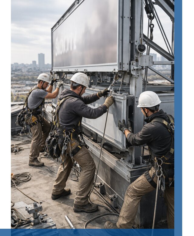 Монтаж крышной рекламной конструкции в Красном Сулине от 61236 р.|ВЫСОТНИК-Крл