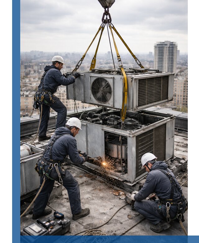 Демонтаж крышной установки в Красном Сулине любой сложности