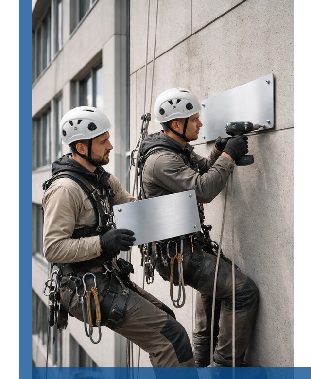 Монтаж табличек и указателей в Красном Сулине для зданий и сооружений