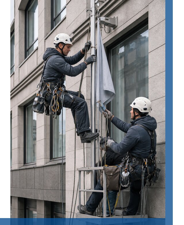 Установка флагов на фасаде в Красном Сулине от 4593 р. | ВЫСОТНИК-Крл